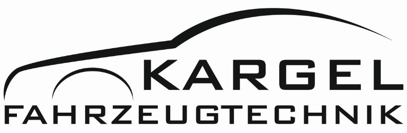 Logo von KARGEL Fahrzeugtechnik mit stilisiertem Autokontur und textlicher Darstellung des Firmennamens.