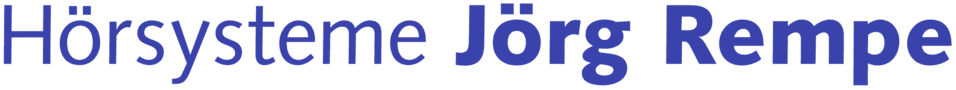 Logo von H&ouml;rsysteme J&ouml;rg Rempe in blauer Schrift auf hellem Hintergrund.
